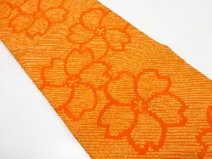 アンティーク　本総絞り　桜模様昼夜帯